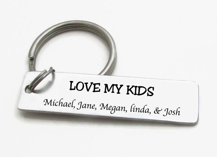 "Love My Kids" Mothers day Keychain' - UniqueThoughtful