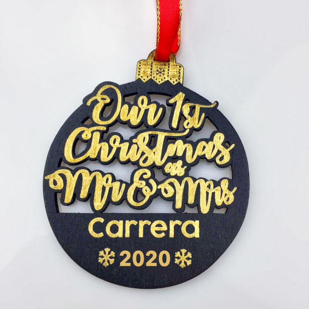 Our 1st Christmas As Mr and Mrs Personalized Ornament - UniqueThoughtful
