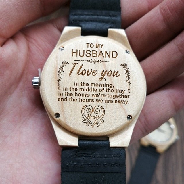 Personalized Engraved Wooden Watch - UniqueThoughtful