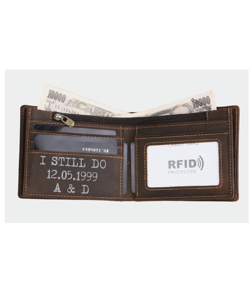 Personalized Genuine Leather Wallet - UniqueThoughtful