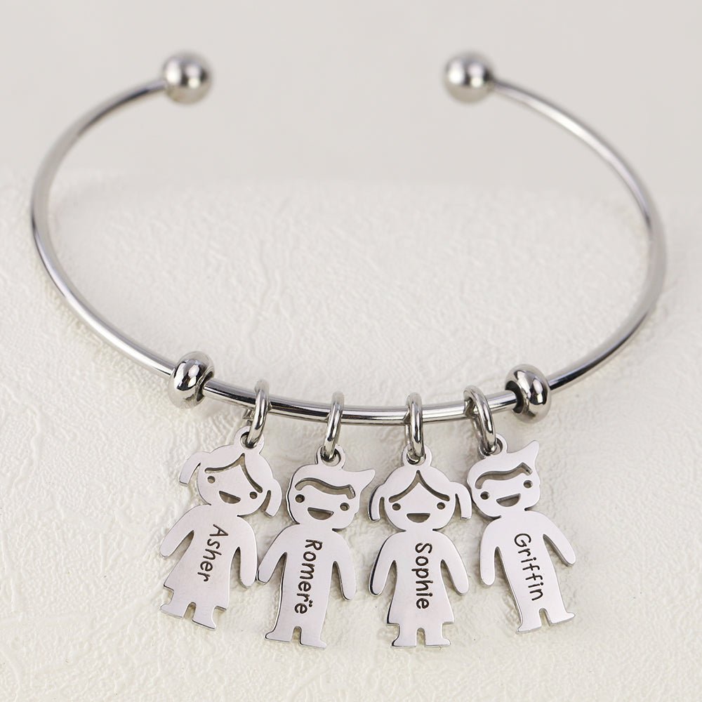 Personalized Name Bracelet with Kids Charm - UniqueThoughtful