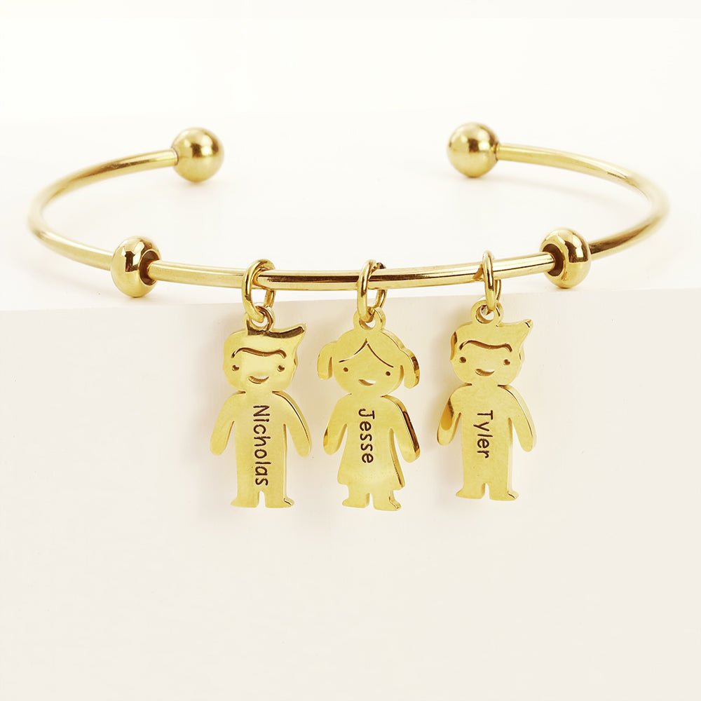 Personalized Name Bracelet with Kids Charm - UniqueThoughtful