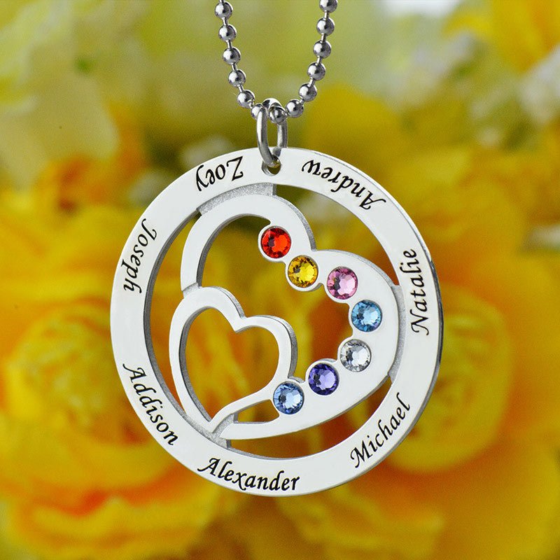 Personalized Necklace with Birthstone - UniqueThoughtful