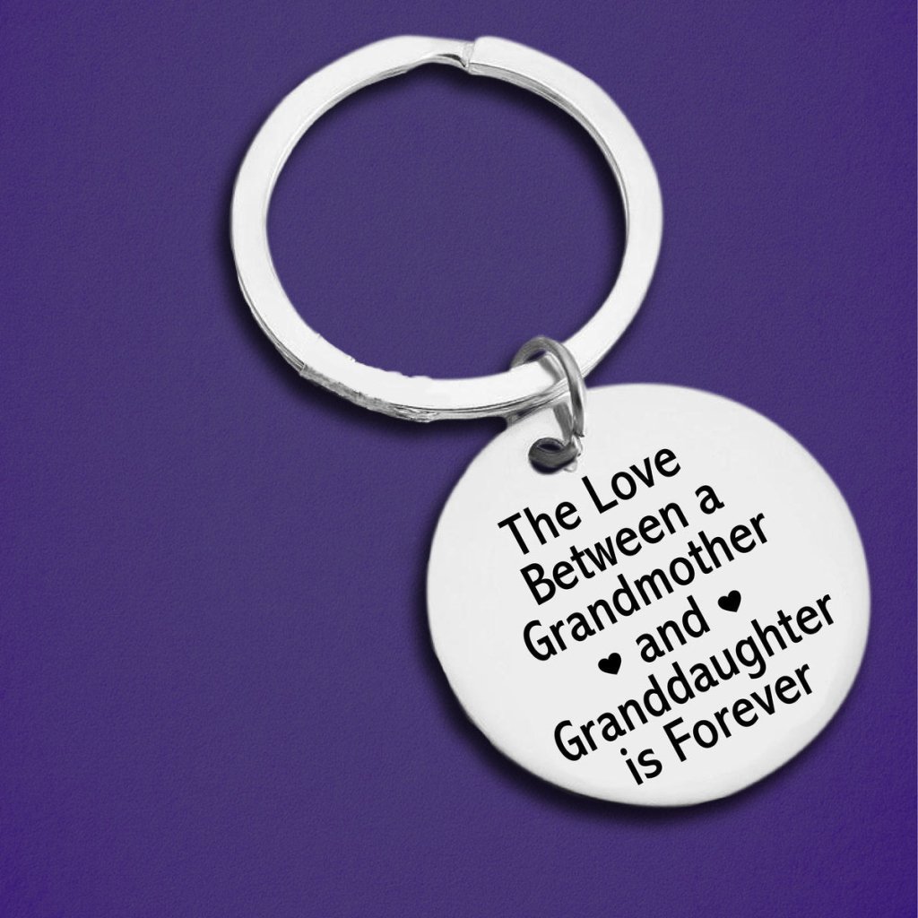 The Love Between A Grandmother & Granddaughter Is Forever Keychain - UniqueThoughtful