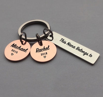 This Mommy belongs to - personalized keychain - UniqueThoughtful