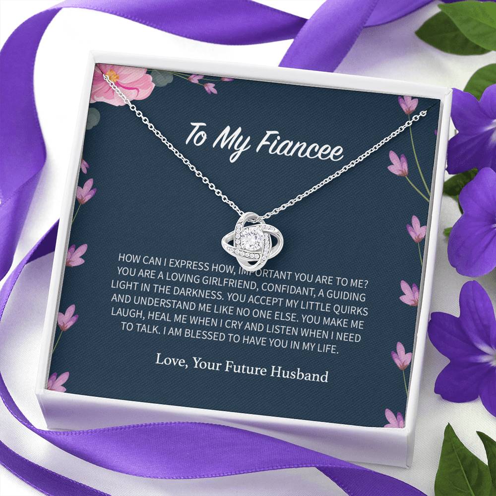 To My Fiancee - Love Knot Necklace - UniqueThoughtful