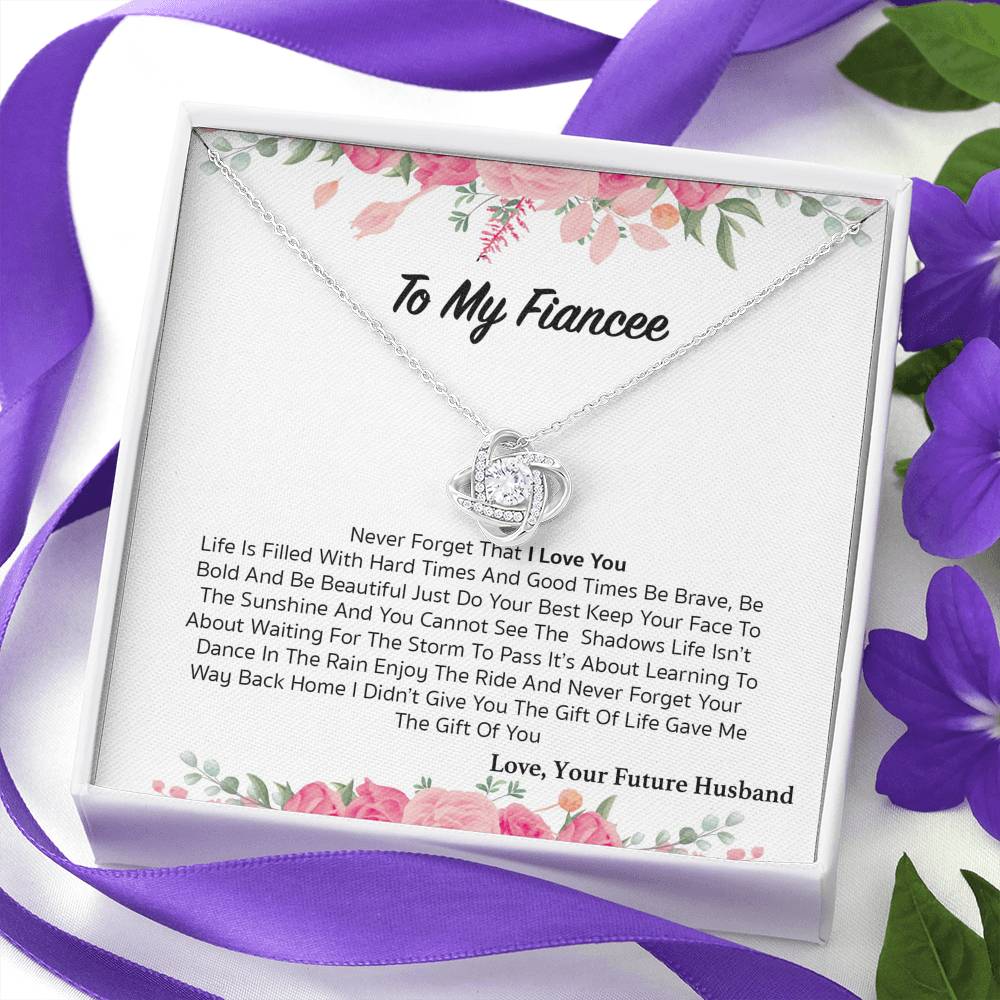 To My Fiancee - love Knot Necklace - UniqueThoughtful