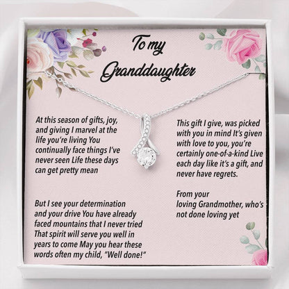 To My Granddaughter - Alluring Beauty Necklace With Poem - UniqueThoughtful