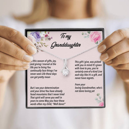 To My Granddaughter - Alluring Beauty Necklace With Poem - UniqueThoughtful