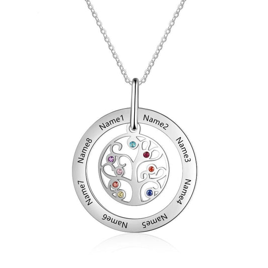 Tree of Life Personalized Family Tree Pendant Necklace - UniqueThoughtful