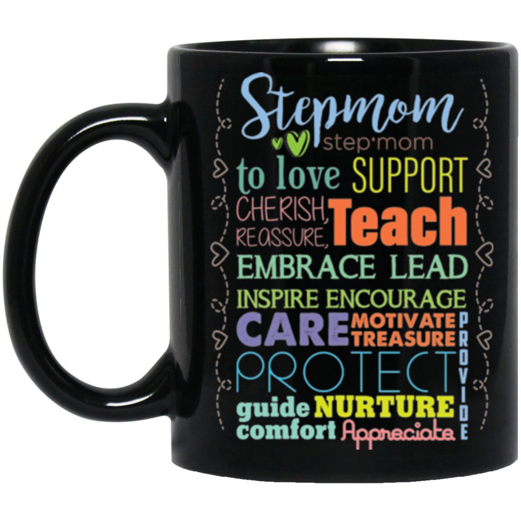 Unique Coffee Mug for Step Mom(Black) - UniqueThoughtful