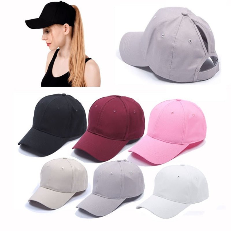 Women's ponytail baseball cap breathable - UniqueThoughtful